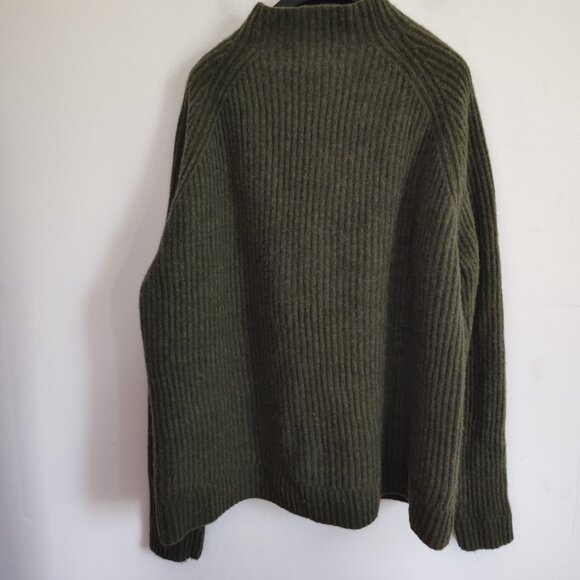 Ladies SZ XXL J Crew Green Rib-Knit Sweater - Picture 2 of 3